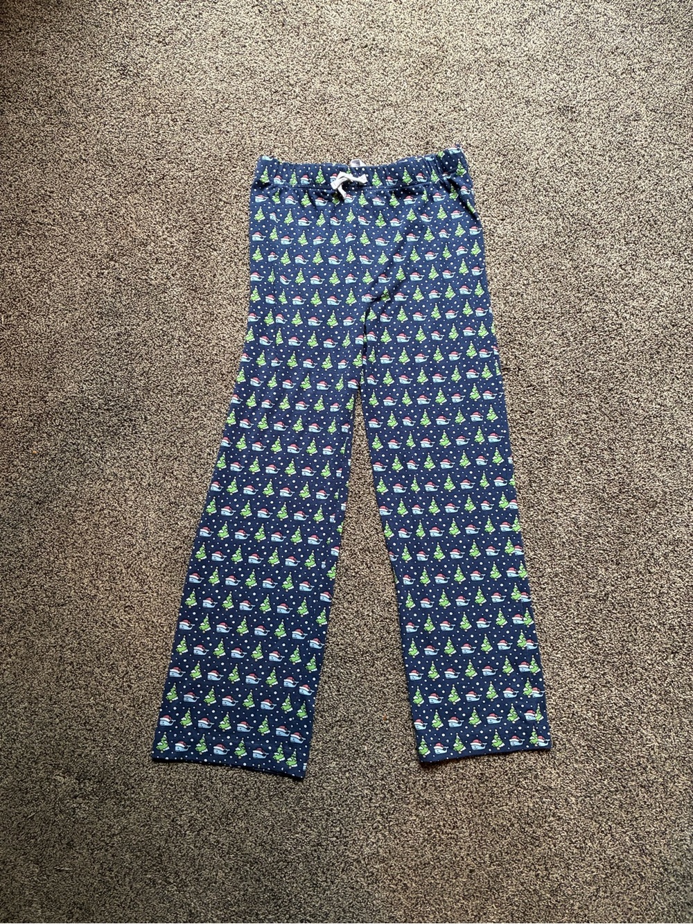 Vineyard Vines Boy’s Christmas Whale/Tree Print Pajama Pants, Size Small (8-10)